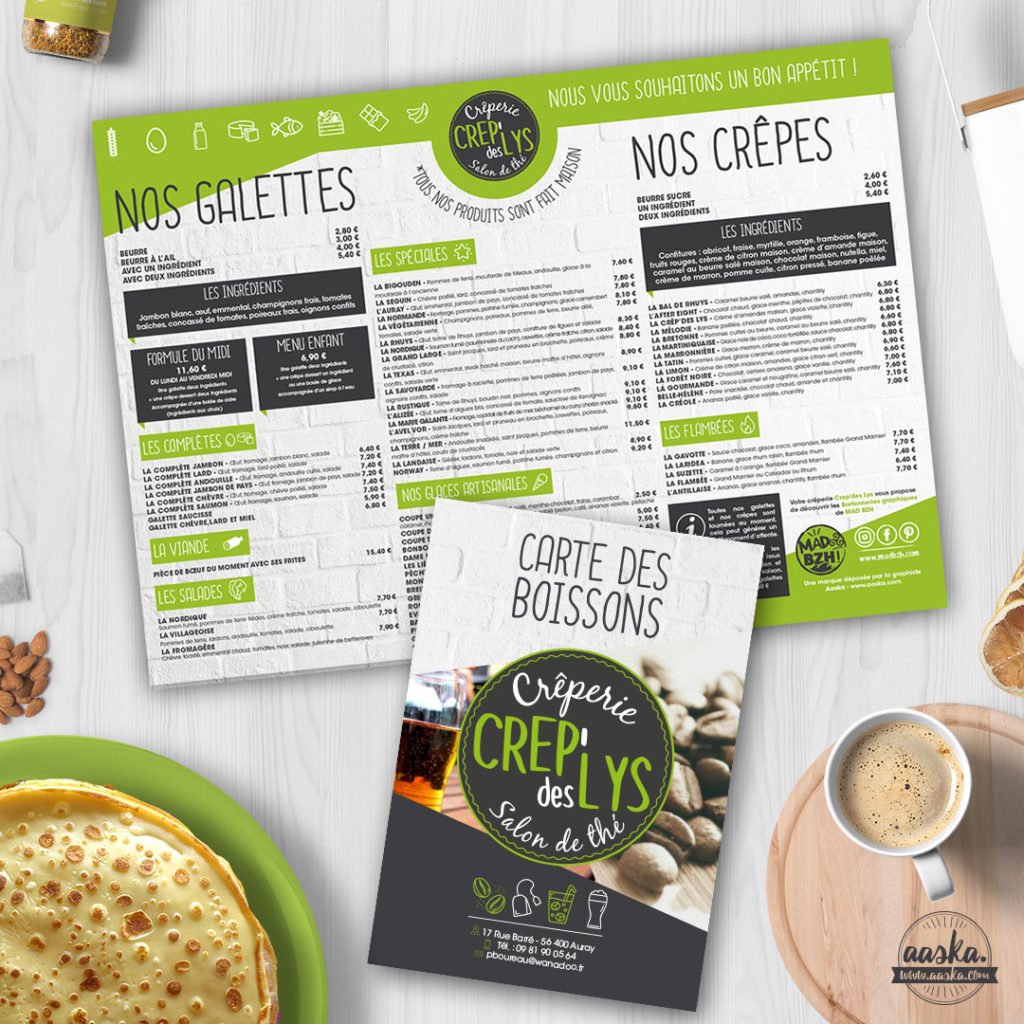 aaska graphisme morbihan dépliant Crêp des lys