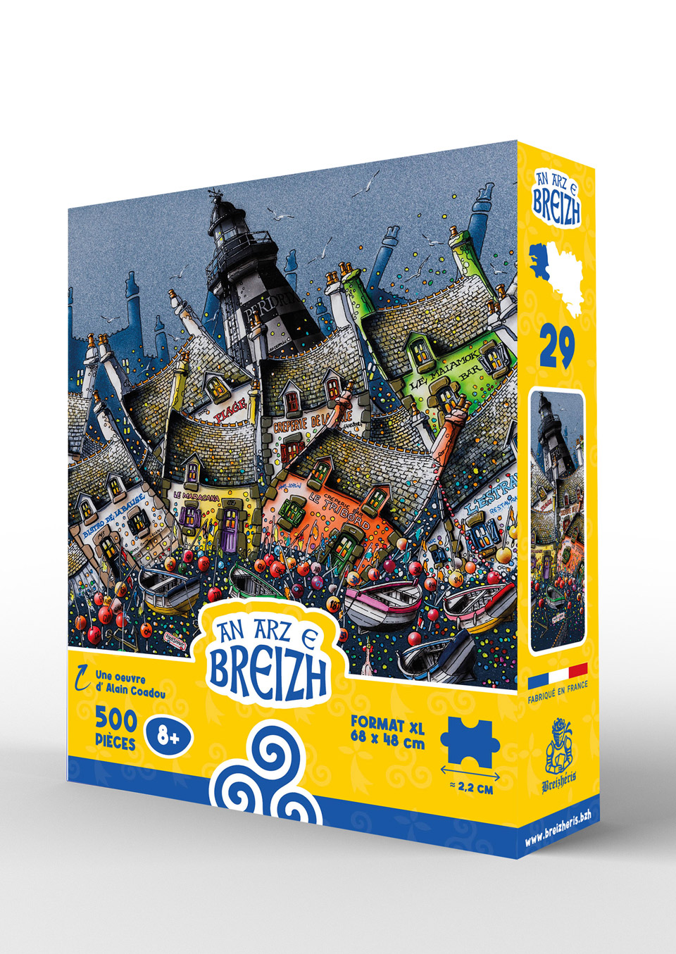 Packaging du puzzle breton An Arz e Breizh conçu pour la marque Breizheris
